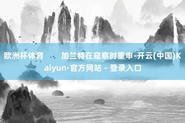 欧洲杯体育 加兰特在窥察时重申-开云(中国)Kaiyun·官方网站 - 登录入口