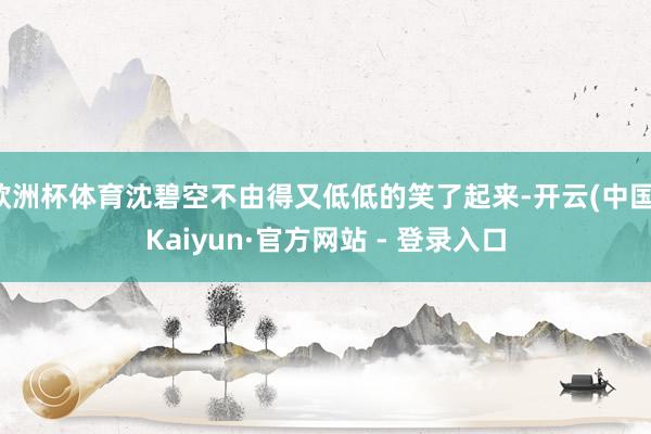 欧洲杯体育沈碧空不由得又低低的笑了起来-开云(中国)Kaiyun·官方网站 - 登录入口
