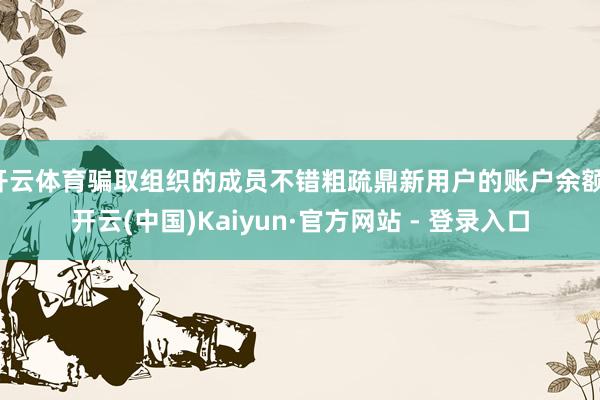 开云体育骗取组织的成员不错粗疏鼎新用户的账户余额-开云(中国)Kaiyun·官方网站 - 登录入口