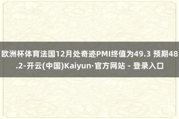 欧洲杯体育法国12月处奇迹PMI终值为49.3 预期48.2-开云(中国)Kaiyun·官方网站 - 登录入口