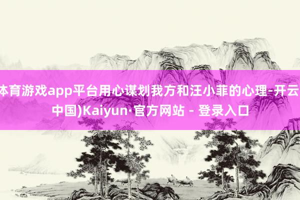 体育游戏app平台用心谋划我方和汪小菲的心理-开云(中国)Kaiyun·官方网站 - 登录入口