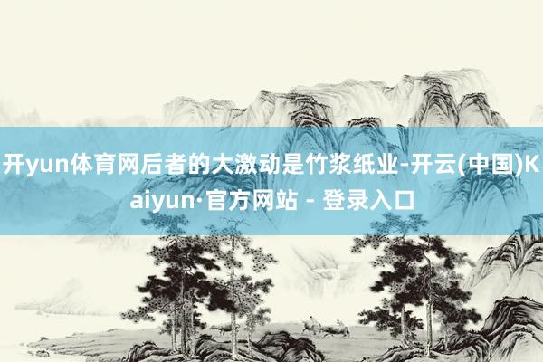 开yun体育网后者的大激动是竹浆纸业-开云(中国)Kaiyun·官方网站 - 登录入口