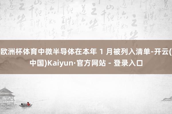 欧洲杯体育中微半导体在本年 1 月被列入清单-开云(中国)Kaiyun·官方网站 - 登录入口