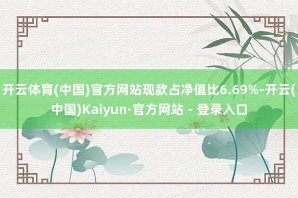 开云体育(中国)官方网站现款占净值比6.69%-开云(中国)Kaiyun·官方网站 - 登录入口