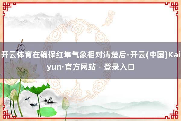 开云体育在确保红隼气象相对清楚后-开云(中国)Kaiyun·官方网站 - 登录入口