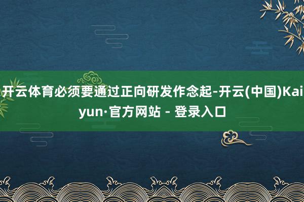 开云体育必须要通过正向研发作念起-开云(中国)Kaiyun·官方网站 - 登录入口