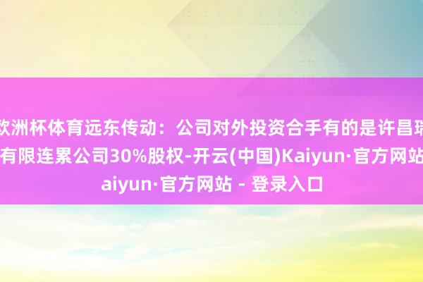 欧洲杯体育远东传动：公司对外投资合手有的是许昌瑞东电子科技有限连累公司30%股权-开云(中国)Kaiyun·官方网站 - 登录入口