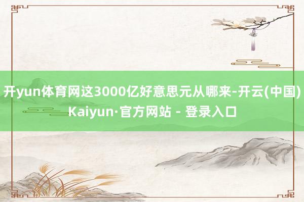 开yun体育网这3000亿好意思元从哪来-开云(中国)Kaiyun·官方网站 - 登录入口