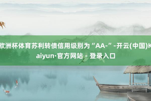 欧洲杯体育苏利转债信用级别为“AA-”-开云(中国)Kaiyun·官方网站 - 登录入口