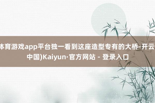 体育游戏app平台独一看到这座造型专有的大桥-开云(中国)Kaiyun·官方网站 - 登录入口