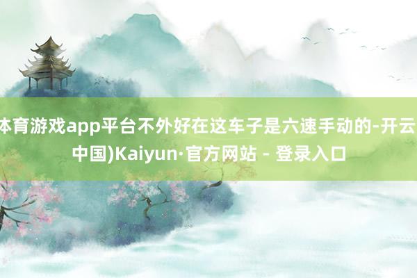 体育游戏app平台不外好在这车子是六速手动的-开云(中国)Kaiyun·官方网站 - 登录入口