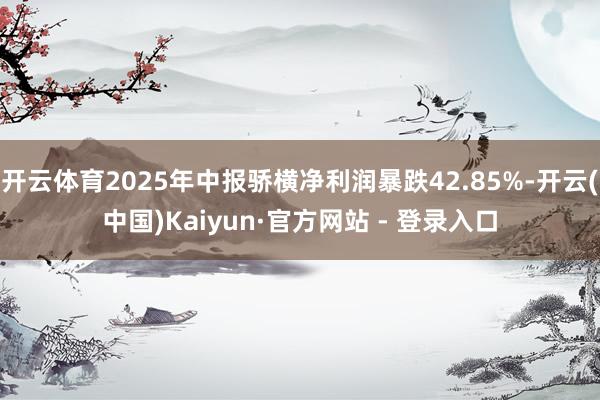 开云体育2025年中报骄横净利润暴跌42.85%-开云(中国)Kaiyun·官方网站 - 登录入口