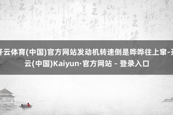 开云体育(中国)官方网站发动机转速倒是哗哗往上窜-开云(中国)Kaiyun·官方网站 - 登录入口