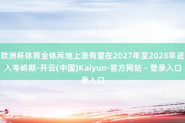 欧洲杯体育全体斥地上涨有望在2027年至2028年进入岑岭期-开云(中国)Kaiyun·官方网站 - 登录入口