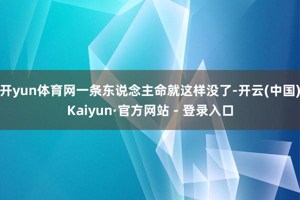 开yun体育网一条东说念主命就这样没了-开云(中国)Kaiyun·官方网站 - 登录入口