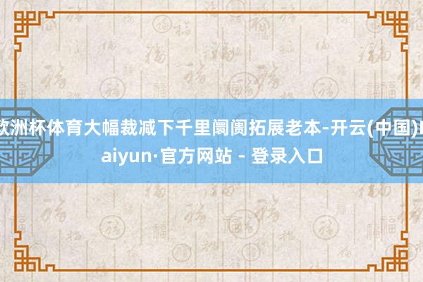欧洲杯体育大幅裁减下千里阛阓拓展老本-开云(中国)Kaiyun·官方网站 - 登录入口