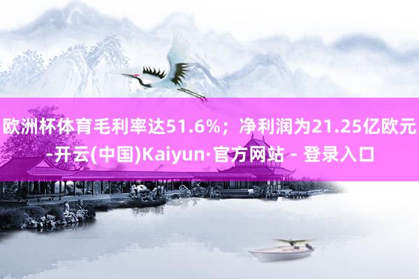 欧洲杯体育毛利率达51.6%；净利润为21.25亿欧元-开云(中国)Kaiyun·官方网站 - 登录入口