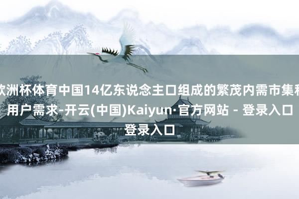 欧洲杯体育中国14亿东说念主口组成的繁茂内需市集和用户需求-开云(中国)Kaiyun·官方网站 - 登录入口