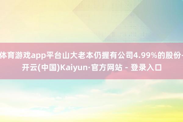 体育游戏app平台山大老本仍握有公司4.99%的股份-开云(中国)Kaiyun·官方网站 - 登录入口