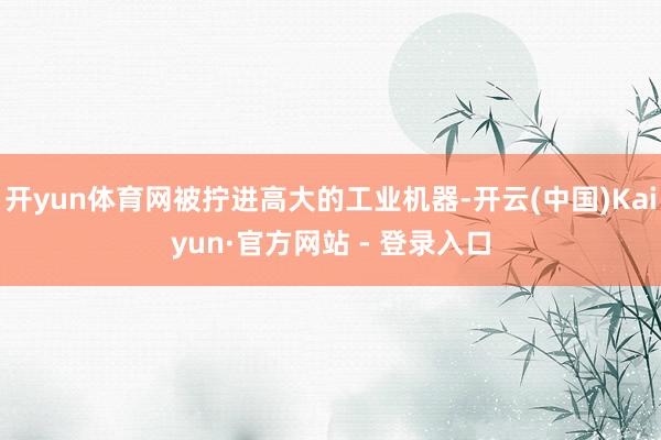 开yun体育网被拧进高大的工业机器-开云(中国)Kaiyun·官方网站 - 登录入口