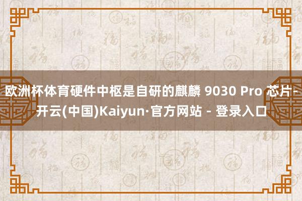 欧洲杯体育硬件中枢是自研的麒麟 9030 Pro 芯片-开云(中国)Kaiyun·官方网站 - 登录入口