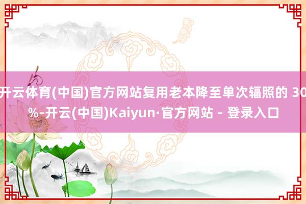 开云体育(中国)官方网站复用老本降至单次辐照的 30%-开云(中国)Kaiyun·官方网站 - 登录入口